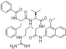 N-Benzoyl-L-phenylalanyl-L-valyl-N-(4-methoxy-2-naphthalenyl)-L-argininamide molecular structure (CAS 74503-79-0)