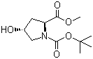 结构式 CAS# 74844-91-0, N-Boc-反式-4-羟基-L-脯氨酸甲酯; N-叔丁氧羰基-反式-4-羟基-L-脯氨酸甲酯