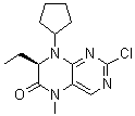 structure of CAS# 755039-55-5, (7R)-2-Chloro-8-cyclopentyl-7-ethyl-7,8-dihydro-5-methyl-6(5H)-pteridinone