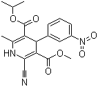 structure of CAS# 75530-68-6, Nilvadipine;5-Isopropyl-3-methyl 2-cyano-1,4-dihydro-6-methyl-4-(3-nitrophenyl)-3,5-pyridinedicarboxylate