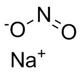 Sodium nitrite molecular structure (CAS 7632-00-0)