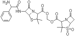 结构式 CAS# 76497-13-7, 舒他西林碱; 舒他西林; (+)-羟甲基-(2S,5R,6R)-6-[(R)-(2-氨基-2-苯乙酰氨基)]-3,3-二甲基-7-氧代-4-硫杂-1-氮杂双环[3.2.0]正庚烷-2-羧酸酯 (2S,5R)-3,3-二甲基-7-氧代-4-硫杂-1-氮杂双环[3.2.0]正庚烷-2-羧酸酯 S,S-二氧化物