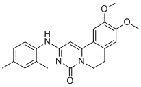 structure of CAS# 76536-66-8, 9,10-Dimethoxy-2-(2,4,6-trimethylanilino)-6,7-dihydropyrimido[6,1-a]isoquinolin-4-one;2-(Mesitylamino)-9,10-dimethoxy-6,7-dihydro-4H-pyrimido[6,1-a]isoquinolin-4-one
