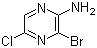 structure of CAS# 76537-18-3, 2-Amino-3-bromo-5-chloropyrazine;3-Bromo-5-chloropyrazin-2-ylamine; 3-Bromo-5-chloro-2-aminopyrazine