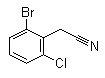 structure of CAS# 76574-39-5, 2-Bromo-6-chlorobenzeneacetonitrile;2-(2-Bromo-6-chlorophenyl)acetonitrile