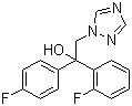 structure of CAS# 76674-21-0, Flutriafol;alpha-(2-Fluorophenyl)-alpha-(4-fluorophenyl)-1H-1,2,4-triazole-1-ethanol; (RS)-1-(2-Fluorophenyl)-1-(4-fluorophenyl)-2-(1H-1,2,4-triazol-1-yl)ethanol