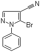 structure of CAS# 76767-44-7, 5-Bromo-1-phenyl-1H-pyrazole-4-carbonitrile
