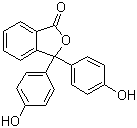 结构式 CAS# 77-09-8, 酚酞; 3,3-双(4-羟基苯基)-1(3H)-异苯并呋喃酮