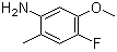structure of CAS# 77153-73-2, 4-Fluoro-5-methoxy-2-methylbenzenamine
