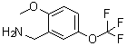 structure of CAS# 771582-58-2, 2-Methoxy-5-(trifluoromethoxy)benzenemethanamine;2-Methoxy-5-(trifluoromethoxy)benzylamine; CP 677623