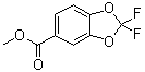 structure of CAS# 773873-95-3, 2,2-Difluorobenzodioxole-5-carboxylic acid methyl ester