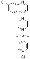 7-Chloro-4-[4-[(4-chlorophenyl)sulfonyl]-1-piperazinyl]quinoline molecular structure (CAS 774549-97-2)