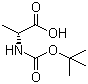 结构式 CAS# 7764-95-6, BOC-D-丙氨酸; N-叔丁氧羰基-D-丙氨酸