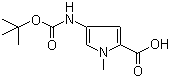 结构式 CAS# 77716-11-1, 4-[(叔丁氧羰基)氨基]-1-甲基-1H-吡咯-2-甲酸