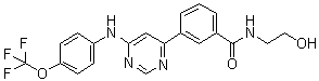 结构式 CAS# 778277-15-9, N-(2-羟基乙基)-3-[6-[[4-(三氟甲氧基)苯基]氨基]-4-嘧啶基]苯甲酰胺
