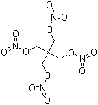 structure of CAS# 78-11-5, Pentaerythritol tetranitrate;Pentaerithrityl tetranitrate; 2,2-Bis(hydroxymethyl)-1,3-propanediol tetranitrate