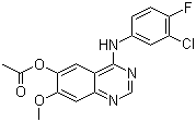 结构式 CAS# 788136-89-0, 4-(3-氯-4-氟苯氨基)-7-甲氧基喹唑啉-6-醇乙酸酯