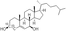 structure of CAS# 78887-48-6, Cholesterol-3,4-13C2