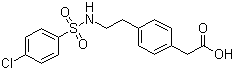 结构式 CAS# 79094-20-5, 达尔卓潘; 2-[4-[2-(4-氯苯基)磺酰胺基乙基]苯基]乙酸
