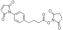 结构式 CAS# 79886-55-8, 4-(4-马来酰亚胺基苯基)丁酸琥珀酰亚胺酯