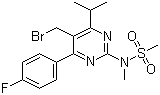 5-(Bromomethyl)-4-(4-fluorophenyl)-6-isopropyl-2-[methyl(methylsulfonyl)amino]pyrimidine molecular structure (CAS 799842-07-2)