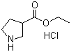 structure of CAS# 80028-44-0, Ethyl pyrrolidine-3-carboxylate hydrochloride