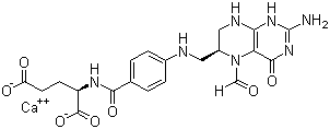 结构式 CAS# 80433-71-2, 左亚叶酸钙; 左旋甲酰四氢叶酸钙