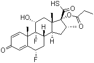(6a,11b,16a,17a)-6,9-Difluoro-11-hydroxy-16-methyl-3-oxo-17-(1-oxopropoxy)-androsta-1,4-diene-17-carbothioic acid molecular structure (CAS 80474-45-9)