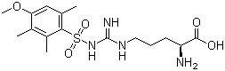 structure of CAS# 80745-10-4, N'-(4-Methoxy-2,3,6-trimethylbenzenesulfonyl)-L-arginine;H-Arg(Mtr)-OH