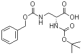 structure of CAS# 81306-93-6, N-[(1,1-Dimethylethoxy)carbonyl]-3-[[(phenylmethoxy)carbonyl]amino]-D-alanine