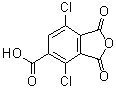structure of CAS# 81742-10-1, 4,7-Dichloro-1,3-dihydro-1,3-dioxo-5-isobenzofurancarboxylic acid;2,5-Dichlorotrimellitic anhydride; 3,6-Dichlorotrimellitic anhydride