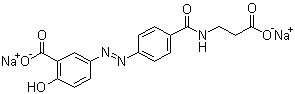 结构式 CAS# 82101-18-6, 巴柳氮二钠; 5-[[4-(2-羧乙基)氨甲酰基]苯偶氮基]水杨酸二钠盐