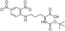 structure of CAS# 82518-61-4, N-Boc-N'-(2,4-dinitrophenyl)-L-ornithine;N2-[(1,1-Dimethylethoxy)carbonyl]-N5-(2,4-dinitrophenyl)-L-ornithine