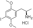 structure of CAS# 82864-02-6, (-)-2,5-Dimethoxy-4-iodoamphetamine hydrochloride;(R)(-)-DOI hydrochloride