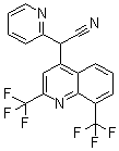 structure of CAS# 83012-12-8, alpha-(2-Pyridinyl)-2,8-bis(trifluoromethyl)-4-quinolineacetonitrile;2,8-Bis(trifluoromethyl)-2'-(2-pyridyl)-4-quinolineacetonitrile