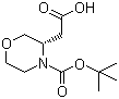(S)-4-Boc-3-morpholineacetic acid molecular structure (CAS 839710-38-2)