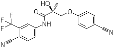 structure of CAS# 841205-47-8, Ostarine;MK-2866; (S)-N-(4-Cyano-3-(trifluoromethyl)phenyl)-3-(4-cyanophenoxy)-2-hydroxy-2-methylpropanamide