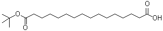 structure of CAS# 843666-27-3, tert-Butyl hydrogen hexadecanedioate;Hexadecanedioic acid mono(1,1-dimethylethyl) ester