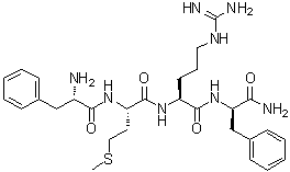 结构式 CAS# 84413-35-4, L-苯丙氨酰-L-蛋氨酰-L-精氨酰-D-苯丙氨酰胺