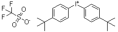 structure of CAS# 84563-54-2, Bis(4-tert-butylphenyl)iodonium trifluoromethanesulfonate;Bis(p-tert-butylphenyl)iodonium triflate; Bis(p-tert-butylphenyl)iodonium trifluoromethanesulfonate; Di(4-tert-butylphenyl)iodonium triflate