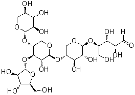 O-alpha-L-Arabinofuranosyl-(1→3)-O-[beta-D-xylopyranosyl-(1→4)]-O-beta-D-xylopyranosyl-(1→4)-O-beta-D-xylopyranosyl-(1→4)-D-xylose molecular structure (CAS 84666-93-3)