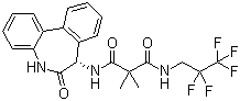 结构式 CAS# 847925-91-1, Ro 4929097; N1-[(7S)-6,7-二氢-6-氧代-5H-二苯并[b,d]氮杂卓-7-基]-2,2-二甲基-N3-(2,2,3,3,3-五氟丙基)丙二酰胺