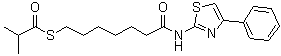 structure of CAS# 848354-66-5, PTACH;2-Methylpropanethioic acid S-[7-oxo-7-[(4-phenyl-2-thiazolyl)amino]heptyl] ester; NCH 51