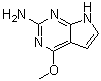 结构式 CAS# 84955-32-8, 4-甲氧基-7H-吡咯并[2,3-d]嘧啶-2-胺