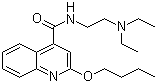 结构式 CAS# 85-79-0, 辛可卡因; 地布卡因; 2-丁氧基-N-(2-二乙基氨基乙基)喹啉-4-甲酰胺