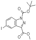 结构式 CAS# 850363-55-2, 1-叔丁氧羰基-5-碘-3-甲氧羰基-1H-吲唑