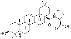 N-[(3beta)-3-Hydroxy-28-oxoolean-12-en-28-yl]-L-proline molecular structure (CAS 851475-45-1)