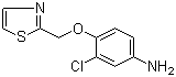structure of CAS# 851545-79-4, 3-Chloro-4-(2-thiazolylmethoxy)benzenamine