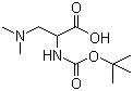 structure of CAS# 851653-36-6, Boc-DL-2-amino-3-(dimethylamino)propionic acid;3-(Dimethylamino)-N-[(1,1-dimethylethoxy)carbonyl]alanine