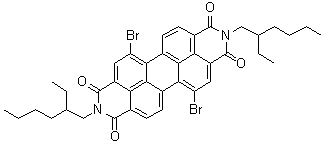 结构式 CAS# 851786-15-7, 5,12-二溴-2,9-二(2-乙基己基)-蒽并[2,1,9-def:6,5,10-d'e'f']二异喹啉-1,3,8,10(2H,9H)-四酮